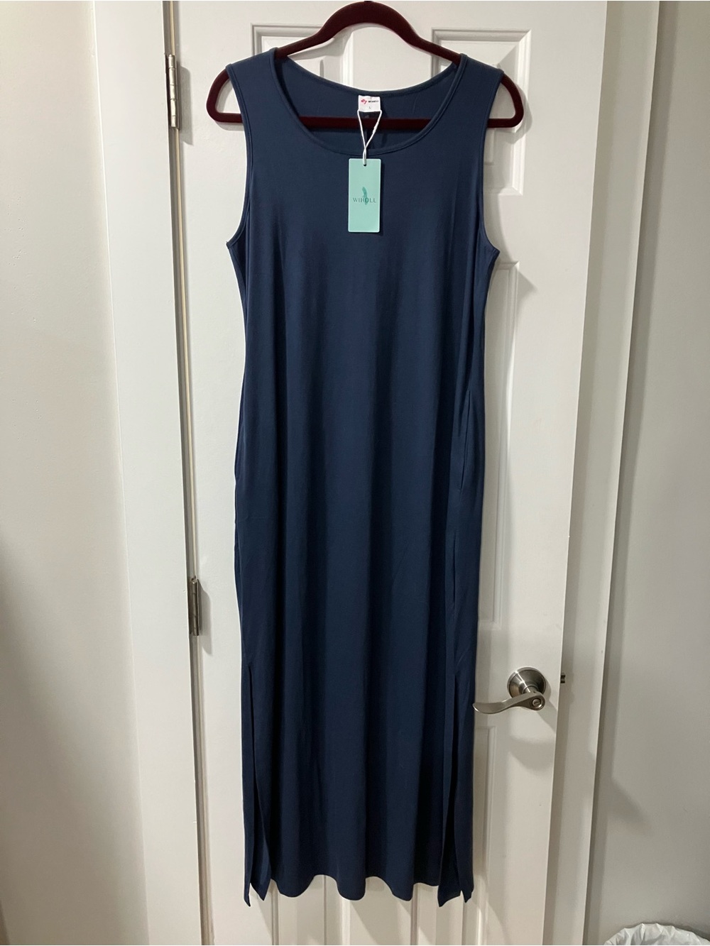 WIHOLL Navy Blue Maxi Dress Sz Large